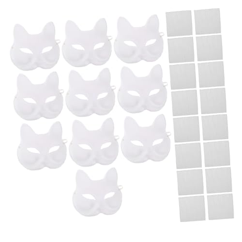 UPKOCH 10 Stück Weiße Fuchsgesicht-masken aus Papierpulp Blanko DIY Bastelmasken mit Schwarzen Netzstoff-augenfolien Halbe Gesichtsmasken für Halloween Kostümpartys und Tierverkleidung UPKOCH 10 Stück Weiße Fuchsgesicht-masken aus Papierpulp Blanko DIY Bastelmasken mit Schwarzen Netzstoff-augenfolien Halbe Gesichtsmasken für Halloween Kostümpartys und Tierverkleidung von UPKOCH