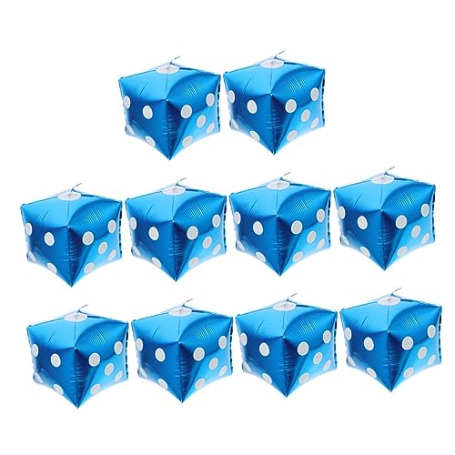 UPKOCH 10stücke Würfel Luftballons Aus Folie Blaue Dice Ballons Für -themenpartys Spiele Und Fotodekorationen Robuste Und Langlebige Partyaccessoires von UPKOCH