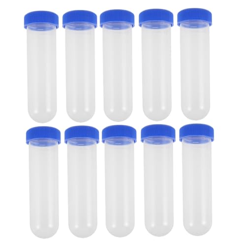 UPKOCH 10 Stück -reagenzglas Labortestbehälter Stuhlprobenbecher Röhrchenfläschchen Zentrifugenröhrchen Reagenzgläser Für Das Labor Tube Mit Deckel Stuhlbehälter Blue Plastik von UPKOCH