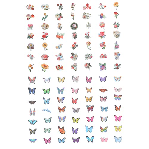 UPKOCH 100 Blatt Schmetterlings und Blumenaufkleber Selbstklebende Abziehbare Wandsticker für Kreative Dekoration von Notizbüchern Scrapbooks und Mehr Materialien für Glatte Oberflächen UPKOCH 100 Blatt Schmetterlings und Blumenaufkleber Selbstklebende Abziehbare Wandsticker für Kreative Dekoration von Notizbüchern Scrapbooks und Mehr Materialien für Glatte Oberflächen von UPKOCH