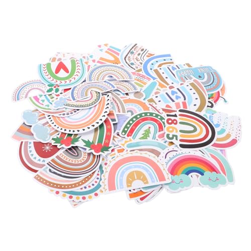 UPKOCH Einzigartige Regenbogen-Aufkleber – 100er-pack Ideal Zum Dekorieren Von Fahrzeugen Wasserflaschen Laptops Koffern von UPKOCH