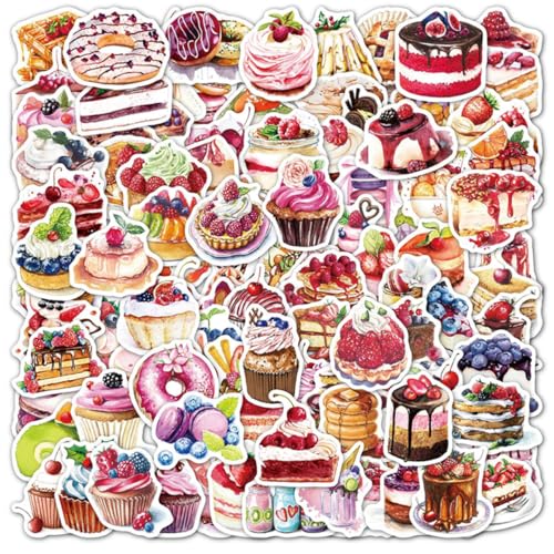 UPKOCH Niedliche Cartoon-Kuchen-Aufkleber Für Wasserflasche Laptop Skateboard Telefon 100 Stück Ästhetische Aufkleberpackung von UPKOCH