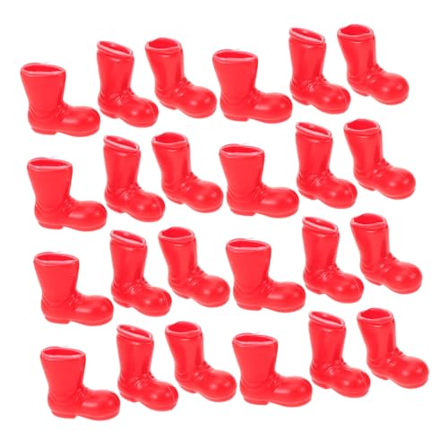 UPKOCH 100 Stück Mini Santa Boots Puppenschuhe aus Kunststoff Rote Miniatur Weihnachtsmann Stiefel für Puppenhaus Dekoration DIY Bastelprojekte Festliche Tischdeko Weihnachten von UPKOCH