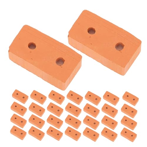 UPKOCH 100 Stück Miniatur Ziegelsteine mit Löchern Realistische Rote Mini Ziegel für Puppenhaus DIY Baukasten Miniatur Hausmodelle Garten Landschaftsbau Zubehör von UPKOCH