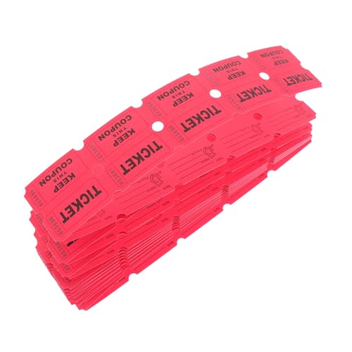 UPKOCH 100 Stück Raffle Tickets Rot Lose für Veranstaltungen Aktivitäten Karneval und Gewinnspiele Vielseitige Eintrittskarten für Fest Spiel und Event Farbenfrohe Lotterielose für Hohe von UPKOCH