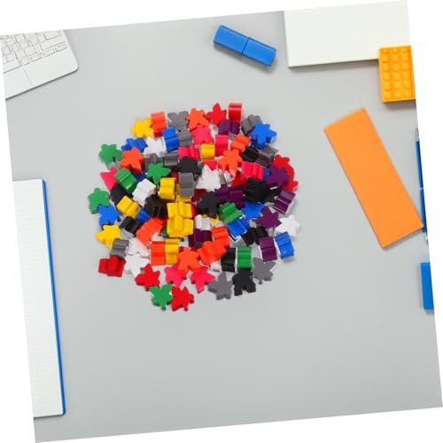 UPKOCH 100 Stück Teiliges Bunte Holzspielsteine Handgefertigte Robuste Meeples Spielfiguren aus Holz für Brettspiele Schachersatz Zähl Sortieraktivitäten in Familie und Unterricht von UPKOCH