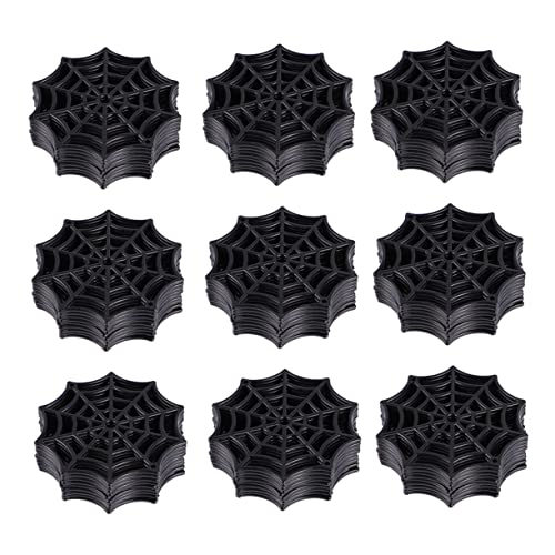 UPKOCH 100 Stück Teiliges Halloween Spinnennetz aus Flexiblem Kunststoff Langlebige Gruselige Spinnweben Deko in Schwarz für Halloween Party Haus und Garten Dekoration von UPKOCH