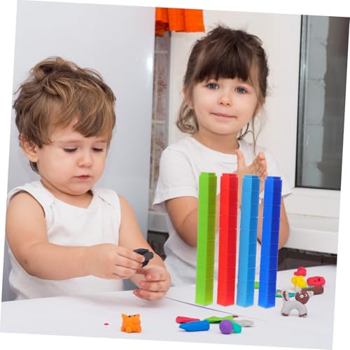 UPKOCH 100 Stück Teiliges Rechenwürfel aus Kunststoff Stem Puzzle Lernspielzeug für Kreative Bauklötze zur Mathematischer Fähigkeiten und Frühem Zahlenverständnis im Kindergarten und von UPKOCH