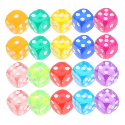 UPKOCH 100 Stück Transparente Jumbo Würfelspiel große Tisch einseitig spielwürfel für Partys Party Spiel-Requisiten mehrseitige Spieleprop Acryl von UPKOCH