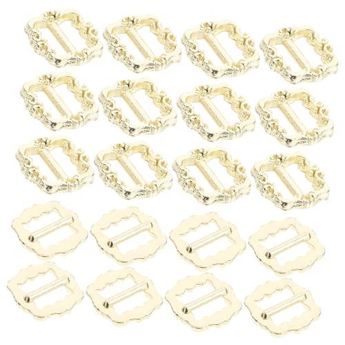 UPKOCH 100 Stück Schnalle Für DIY Goldenes Metall DIY Metallknopf Verstellbare Schiebeschnalle Puppen Gürtelverschluss von UPKOCH