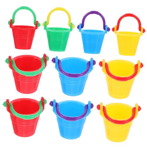 UPKOCH 10St Puppenhaus-Eimer Mini-Strandeimer Sandeimer Reinigungsmittel für die Puppenhausarbeit Mini Bunte Eimer Puzzle Dekorationen vorgeben Kunststofffass Baby Mülleimer Plastik von UPKOCH