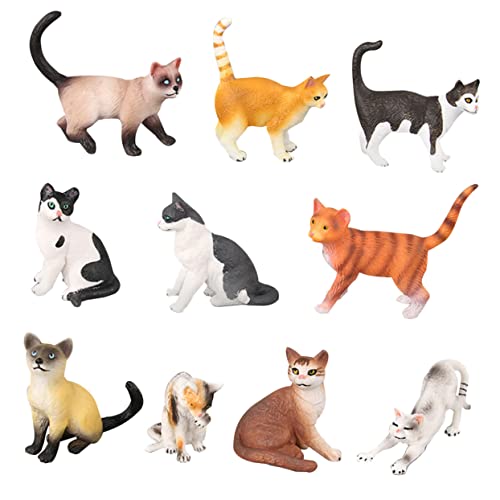 UPKOCH 10St simulierte Katze für Kinder Tierfiguren für Kinder Dekoration mit Katzenfiguren Miniatur Kognitives Katzenspielzeug für Kinder Spielzeuge Kinderspielzeug Katzen-Dekor Kätzchen von UPKOCH
