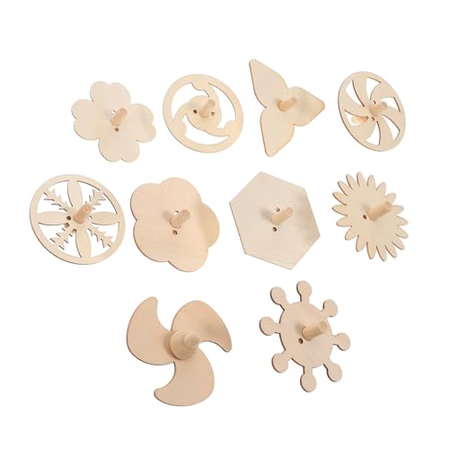 UPKOCH 10Stücke Unbemalte Holzkreisel für DIY Bastelset Robustes Holzspielzeug Feinmotorik für Kindergartenprojekte und Partygeschenke von UPKOCH