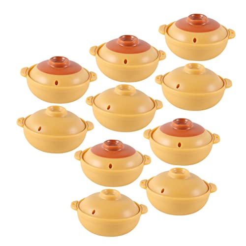 UPKOCH 10-teiliges Miniatur-Topf- Und Pfannenset Puppenhaus-zubehör Rollenspiel-Spielzeug Für Jungen Und Mädchen Realistisches Mini-Geschirr Für Mini-Home- von UPKOCH