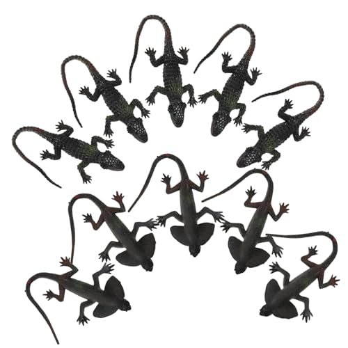 UPKOCH 10st Eidechsenmodell Kleine Taschendekoration So Tun, Als Ob Wäre Mini- Spinnendekoration Auto Straßenschild Kindereidechse Tierfiguren Gummi von UPKOCH