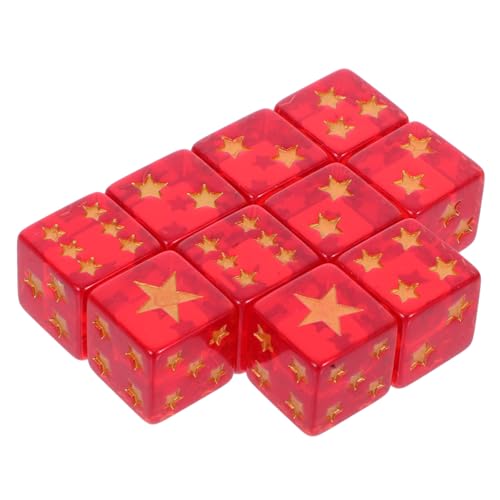 UPKOCH Sternwürfel-Set 10er-Pack Würfel Für Miniaturspiele Künstlerisches Design Standardgröße Für Party- Und Tischspiele von UPKOCH