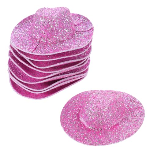 UPKOCH 10st Mini-cowboyhut Kleine Hüte Zum Basteln Miniatur Weißer Hut Kleiner Cowboyhut Mall-Hut Cowgirls Hut Puppe Plüsch Mini-Cowgirl-hüte Zum Basteln Brauner Cowboyhut Stoff Violett von UPKOCH
