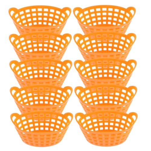 UPKOCH 10st Mini-Korb Faltbar Aufbewahrungskorb Aus Weidengeflecht Wäschekorb Weidenkorb Kleiner Korb Aufbewahrungswürfel Weidenkörbe Körbe Zur Aufbewahrung Plastik Orange von UPKOCH