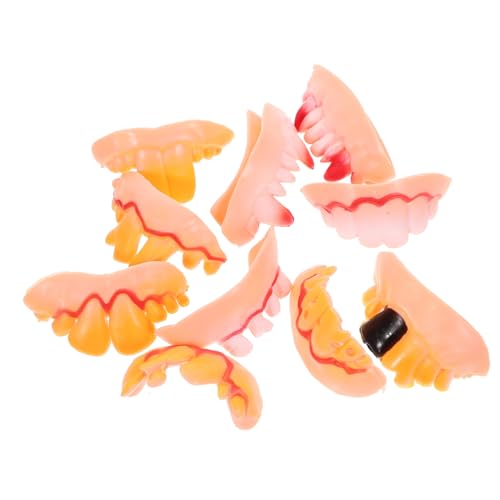 UPKOCH 10st Monsterzähne Cosplay-Prothesen Requisiten Reißzähne Cosplay -Requisiten Zahn Edelsteine Zahnpasta Halloween-gebiss Halloween- Zahnstreifen Streiche Falsche Zähne Gummi von UPKOCH