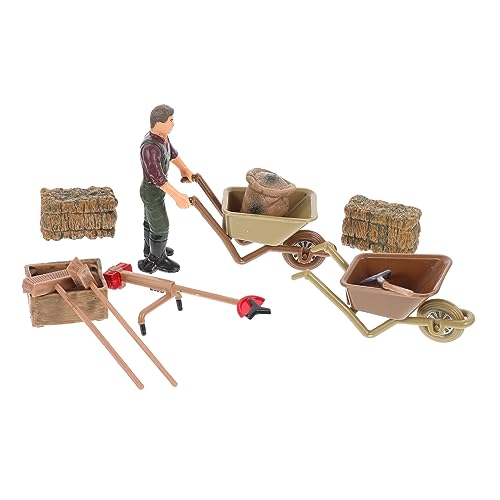 UPKOCH Realistisches Spielzeug Für Landwirtschaftliche Werkzeuge 11-teiliges Spielzeug Für Landwirtschaftliches Zubehör Miniatur-Dekoration Gartenlandschaftsmodell Für Jungen Und Mädchen von UPKOCH