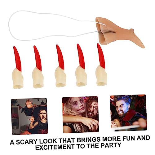UPKOCH 11stücke Teiliges Halloween Mit Zombie Finger-nägeln Und -Nase Deko Für Kostümparty Und Halloween Feierlichkeiten Rot von UPKOCH