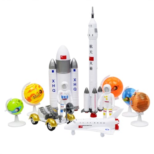 UPKOCH 11St Astronautenspielzeug Flugzeug-Astronautenmodell Kinderspielzeug Spielzeuge Modelle Flugzeug-Astronauten-Kuchendekoration Raketen-Satellitenmodell Platz schmücken von UPKOCH