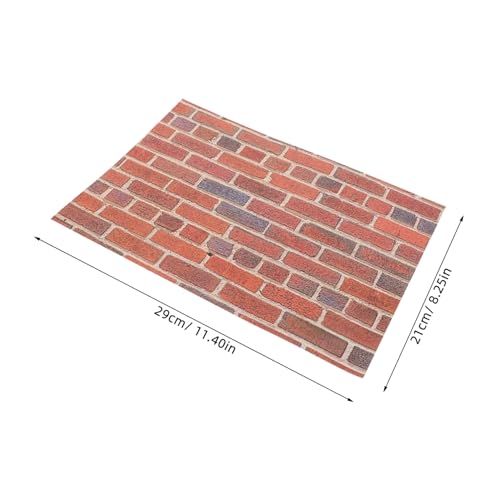 UPKOCH 12 Blatt Puppenhaus Tapete mit Realistischem Ziegelmauer-Muster Schnelle Montage Präzise für Miniatur-wandverkleidung Dekoratives Zubehör für DIY Puppenhausgestaltung von UPKOCH