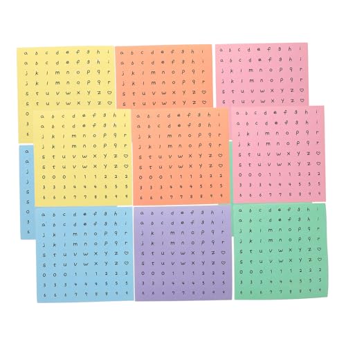 UPKOCH 12 Blatt Scrapbook Buchstaben Alphabet Aufkleber Laptop Fotokarten Aufkleber Selbstklebende Zahlenaufkleber Für Kreative DIY Projekte Grußkarten Dekoration von UPKOCH