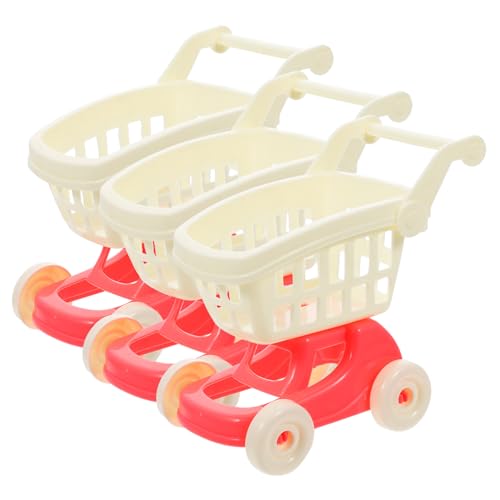 UPKOCH 12 STK Einkaufswagen-Ornamente möbel Mini-Einkaufswagen Möbelwagen Wohnkultur Puppenwagen Mikro-Layout-Ornament Miniatur schmücken vorgeben Modell Kind Dekorationen Plastik von UPKOCH