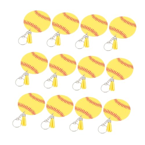 UPKOCH 12 Sätze Teiliges Set Baseball Schlüsselanhänger mit Quaste Handgefertigte Schlüsselanhänger für Baseball Partys Geschenkideen und Dekorationen Sicher und Leicht Gefertigt von UPKOCH