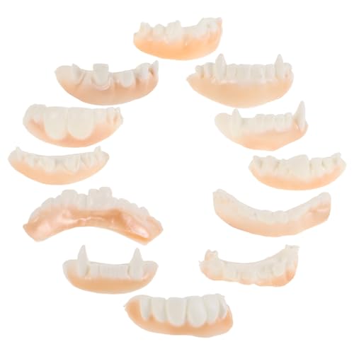 UPKOCH 12 Stück Halloween-Zahnersatz Zahnset Halloween Zahnersatz Zähne Kostümparty Zähne Halloween -Zähne Gummi Delle Halloween zähne Halloween Horror Reißzähne kniffliger Zahnersatz PVC von UPKOCH