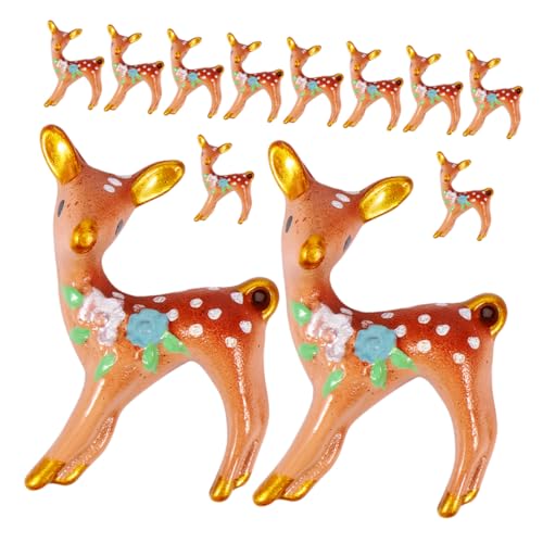 UPKOCH 12 Stück Mini-Rentier-Figuren, Waldtiere, Feengärten, Zubehör, Mikro-landschaftsornamente, Kleine Hirsch-Figur, Weihnachts-Rentier-Ornament UPKOCH 12 Stück Mini-Rentier-Figuren, Waldtiere, Feengärten, Zubehör, Mikro-landschaftsornamente, Kleine Hirsch-Figur, Weihnachts-Rentier-Ornament von UPKOCH