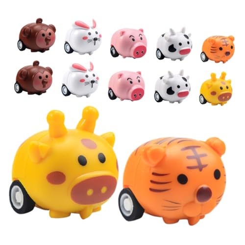UPKOCH 12 Stück Mini Rückziehautos für Kleinkinder Tierdesign Spielzeugautos für Gruppenaktivitäten Partygeschenke und Interaktives für Jungen und Mädchen von UPKOCH