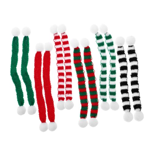 UPKOCH 12 Stück Miniatur-Essen- -schal Weihnachtspuppenschals Schneemann-schal Mini-strickmützen Und Schal Kleine Schneemannschals Zum Basteln Schneemann Gestrickt Stoff von UPKOCH