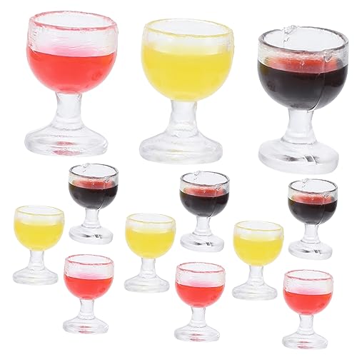 UPKOCH 12 Stück Modell Weinglas für kinderspielzeug Silvester gastgeschenk Kinderzimmer Pinker Puppenhaus-Miniaturen Tasse 1/12 Miniaturen Plastik von UPKOCH