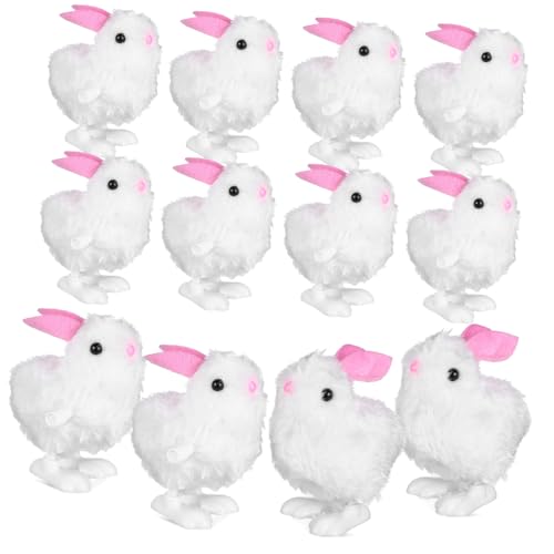 UPKOCH 12 Stück Plüschspielzeug Springendes Kaninchen Plüsch Uhrwerk Aufzieh Hüpfhäschen Aufzieh Kaninchen Hüpfhäschen Kaninchen Plüschhäschen Kleinkindspielzeug Hüpfhäschen von UPKOCH