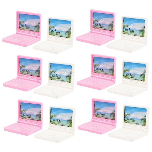 UPKOCH 12stücke Miniatur Laptop Spielzeug Teiliges Realistische Puppenhaus Deko Farbvarianten Zubehör Für Kinderzimmer Kreative Spielwelten von UPKOCH