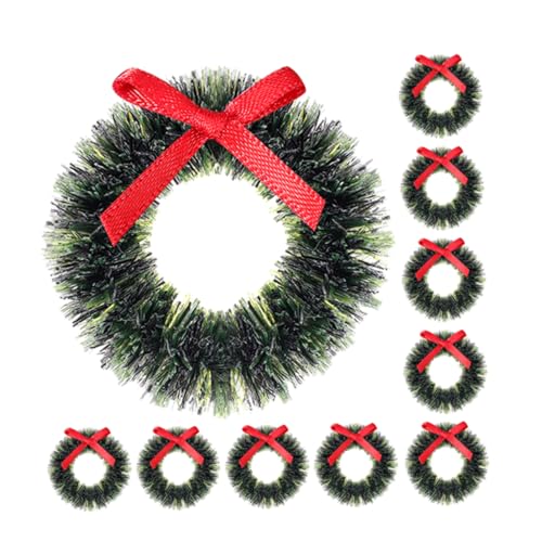 UPKOCH 12 Stück Puppenhaus-Girlande Hängender Weihnachtskranz Weihnachts-mikrolandschaftsornamente Dekorationen Kleiner Baumschmuck Weihnachtskränze Miniatur Figur Green Plastik UPKOCH 12 Stück Puppenhaus-Girlande Hängender Weihnachtskranz Weihnachts-mikrolandschaftsornamente Dekorationen Kleiner Baumschmuck Weihnachtskränze Miniatur Figur Green Plastik von UPKOCH