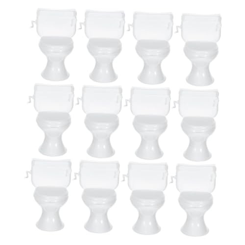 UPKOCH 12 Stück Puppenhaus Miniatur Wc Realistische Mini Toilette Robuste Badezimmermöbel Platzsparend und Leicht für DIY Bastelprojekte Puppenhaus Dekoration und Kreative Szenegestaltung von UPKOCH