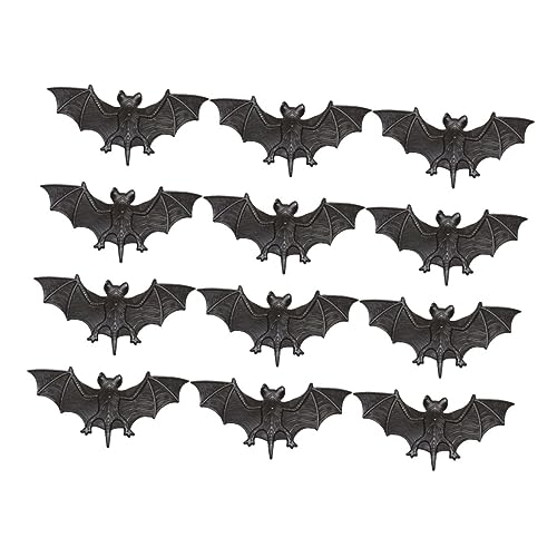UPKOCH 12 Stück Simulierte Fledermaus Aus Weichem Gummi Halloween Sachen Halloween Requisiten Streiche Für Dekoration Ornamente Für Kinderparty Zubehör Dekorative Fledermaus von UPKOCH