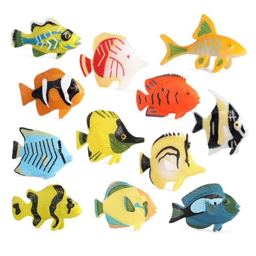 UPKOCH 12 Stück Solid Marine Life Model tierische tierisches Spielzeugfisch Mini Hai- Zartes Kinderspielzeug Tischmodell eines Meerestiers Raumzubehör PVC von UPKOCH