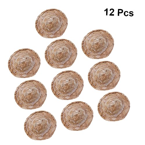 UPKOCH 12 Stück Teiliges Handgewebte Mini Strohhüte Breit für Puppen DIY Basteln Dekoration Langlebiges Material für Puppenspielzeug und Kreative Heimdeko von UPKOCH