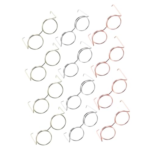 UPKOCH 12 Stück Teiliges Mini Puppenbrillen aus Robustem Kupferdrahtbeschichtetem Metall Vielseitige Langlebige Miniatur brillenrahmen für Puppenzubehör und Puppenhaus Dekoration zum von UPKOCH