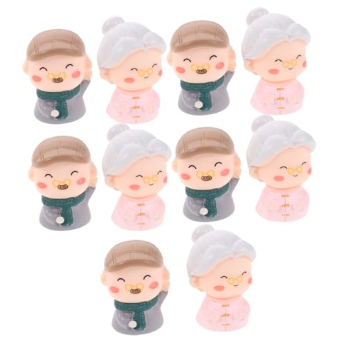 UPKOCH 12 Stück Teiliges Resinfigurinen Ältere Dekoration Stabile Hochzeitstorten-topper Kompakte Jubiläumsgeschenke Romantische Tischdeko für Eltern DIY Bastelideen zum Happy Anniversary von UPKOCH