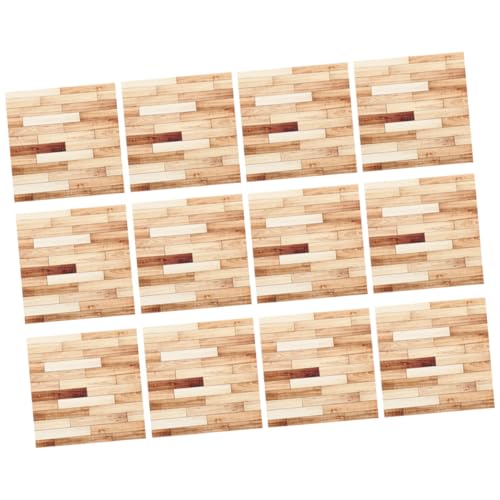 UPKOCH 12 Stücke Blatt Puppenhaus Bodenbelag Aufkleber Abnehmbare Tapete Schälen Und Stick Simulation Mini Bodenbelag Mini Kit PVC von UPKOCH