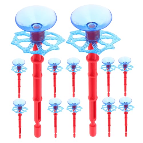 UPKOCH 12 Stücke Spinne Saugnapf Spinning Für Spiel Prop Pfeile Pfeile Kunststoff Rot von UPKOCH