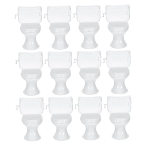 UPKOCH 12 Teiliges Puppenhaus Badezimmerzubehör Mini Toilette Kuchendekoration Winzige Toilette Zum Basteln Spielzeugtoilette Für Puppenhaus Mini Toilettensitz von UPKOCH
