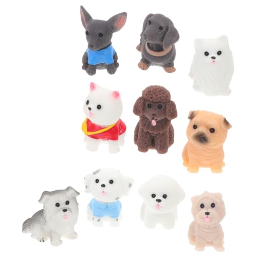 UPKOCH 12St Mikrolandschaftswelpe Miniaturen Tierfiguren Welpe für Handgemachte Hundefiguren Hundezubehör für Dekoration Hundefiguren Kleine Hundestatue als Wohndekoration Harz von UPKOCH