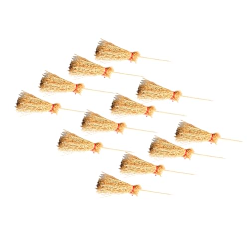 UPKOCH Realistisches Mini-Besen-Set – 12-teilige Miniatur-Besen Für Puppenhaus Foto-Requisiten Halloween-Dekoration Für Kinder von UPKOCH