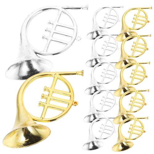 UPKOCH 12St Mini-Waldhorn-Anhänger französische Hornverzierung Schlagzughorn musikinstrumente Musical Instruments Weihnachtsbaum-Anhänger Anhänger aus Waldhorn aus Kunststoff Plastik von UPKOCH